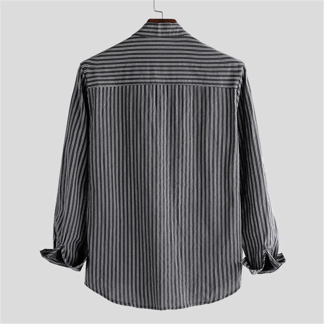 Men's Plus Size Striped Cotton Shirt – 4XL 5XL