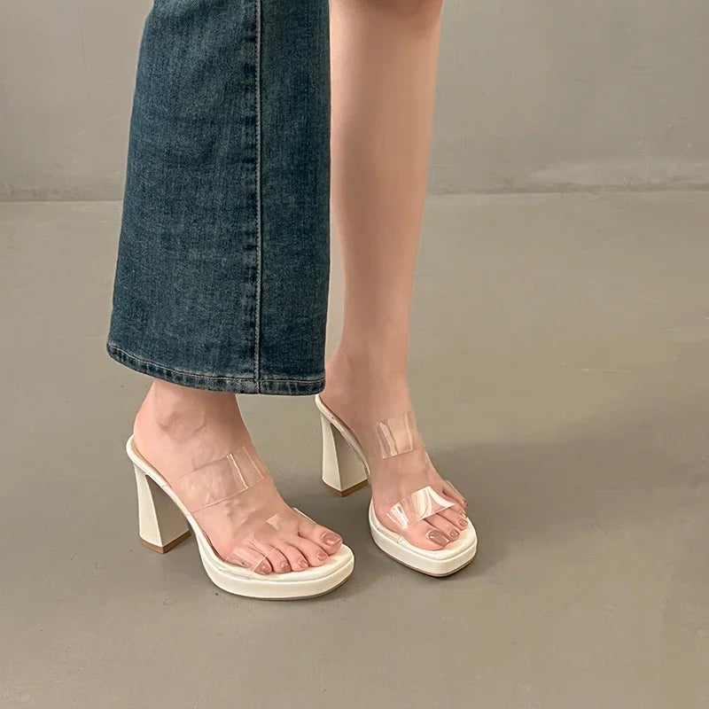 Clear Open Toe Platform Mules – Summer 2025