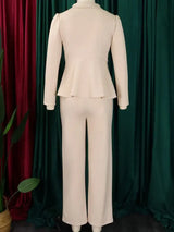 Women Plus Size Long Sleeve Pants Set