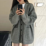 Women V-Neck Knit Cardigan Sweater
