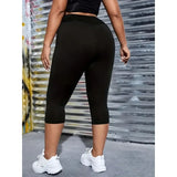 Women Solid High Waist Capri Leggings