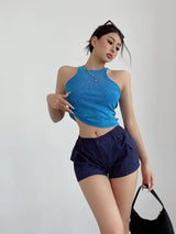 Women's High Waist Cotton Shorts