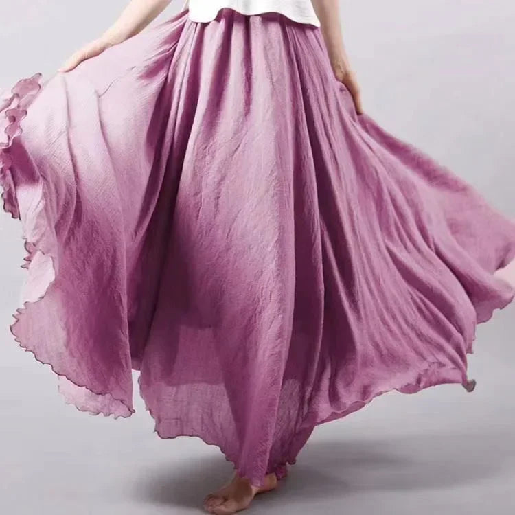 Women Linen Maxi Skirt