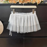 Women Y2K Lace Wrap Layered Skirt