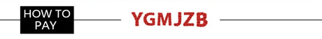 Text image with 'HOW TO PAY' in black and 'YGMJZB' in red, showcasing payment information.