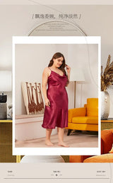 Women Satin Chemise Nightdress Plus Size Sleepwear