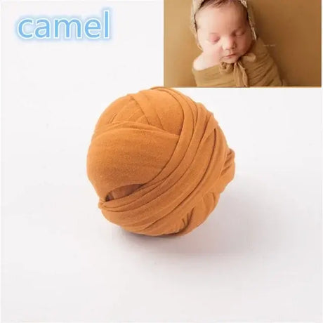 Camel baby photo shoot backdrop blanket, soft polyester material, perfect for unisex newborn photography.