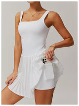 Women Pocket Pleated Sports Jumpsuit