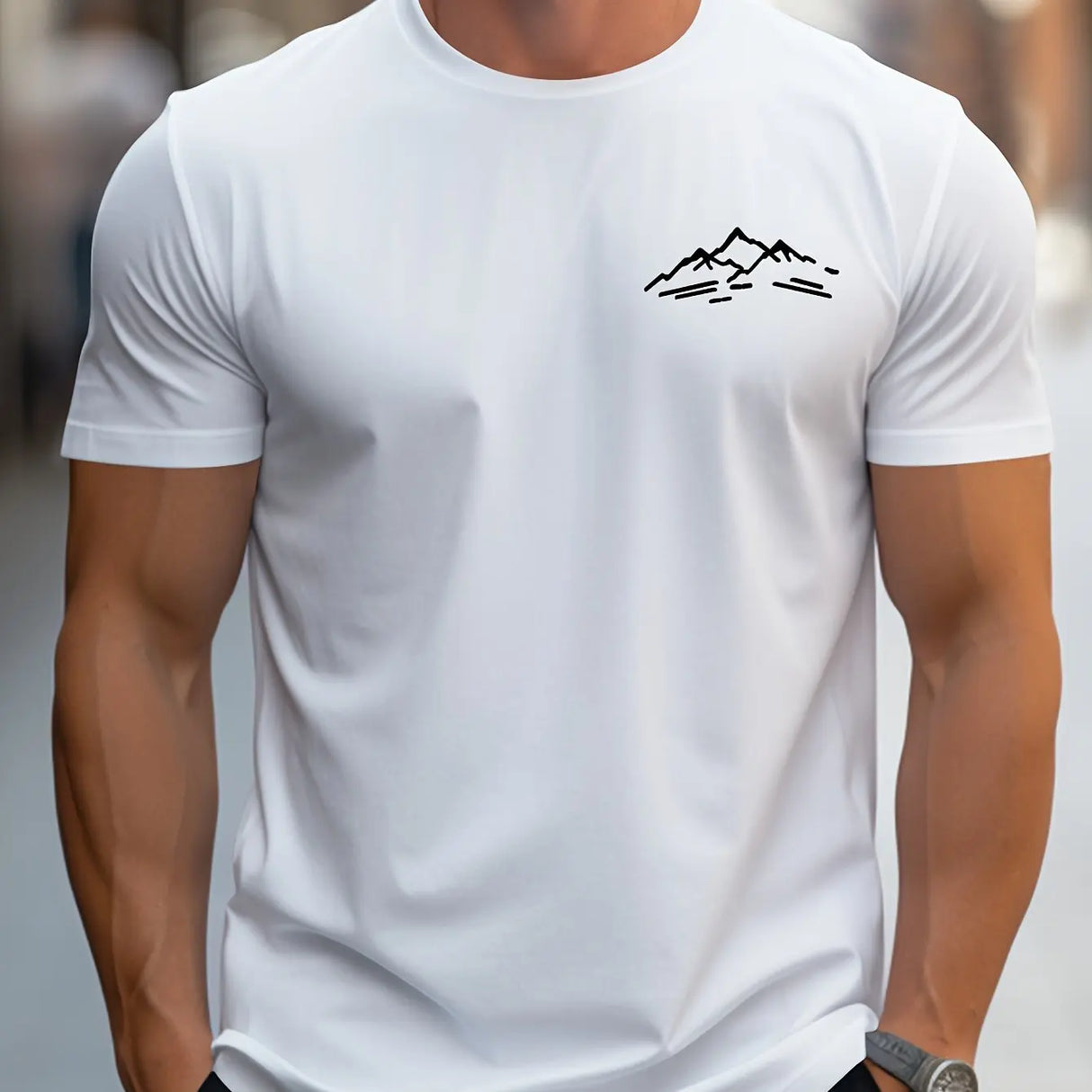 Men Mountain Print Tee