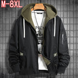Men's Plus Size Hooded Jacket – 8XL Winter Coat