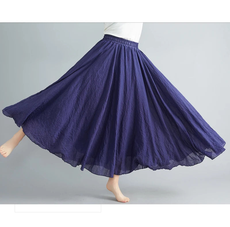 Women Linen Maxi Skirt
