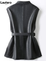 Luxury Soft PU Leather Sleeveless Vest