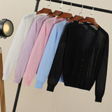 Korean V-Neck Cropped Cardigan Women's Sweater