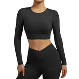 Women Open Back Long Sleeve Yoga Top