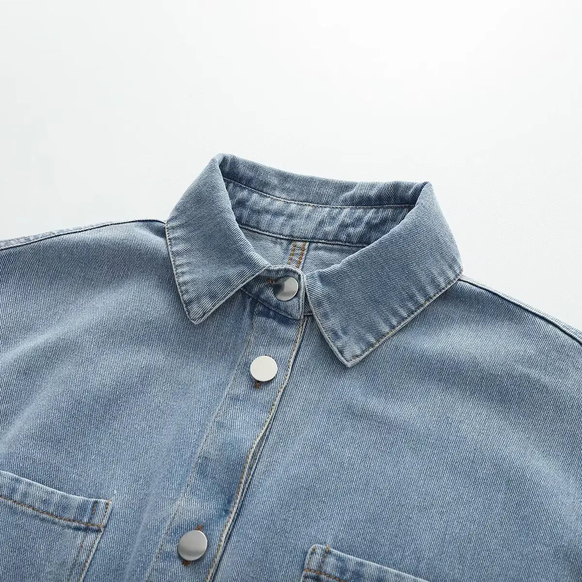 DenimPulse™ – Waist Slim Short Denim Jumpsuit (Playful, Sculpted & Trendy)