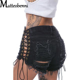 Women's Ripped Tassel Denim Shorts