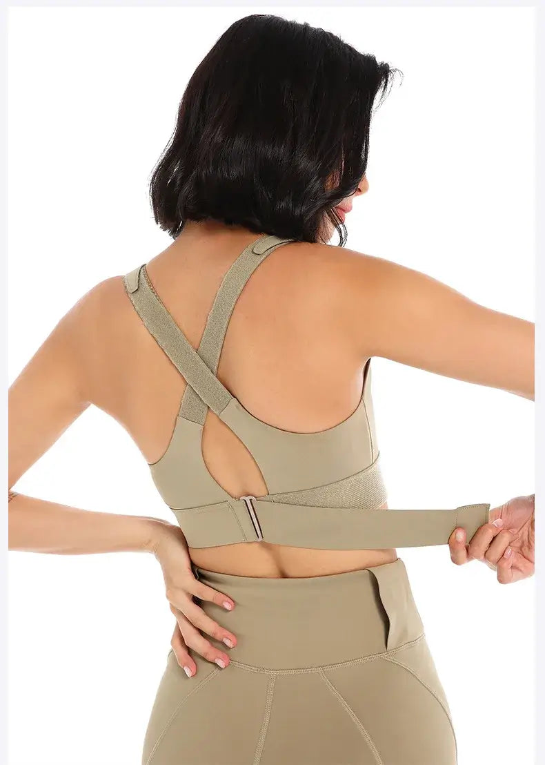 Women Front Zipper Sports Bra Plus Size