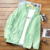 Men Solid Color Sunscreen Zipper Jacket
