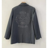 Women Grey Blazer Pants Suit