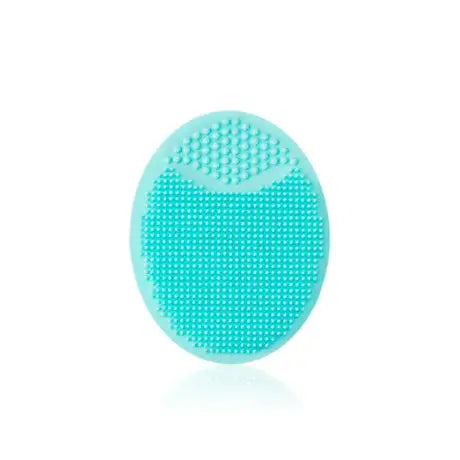 Baby silicone bath brush in turquoise color, ideal for newborn and infant bathing care.