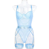 Women Mesh Splicing Suspender Jumpsuit