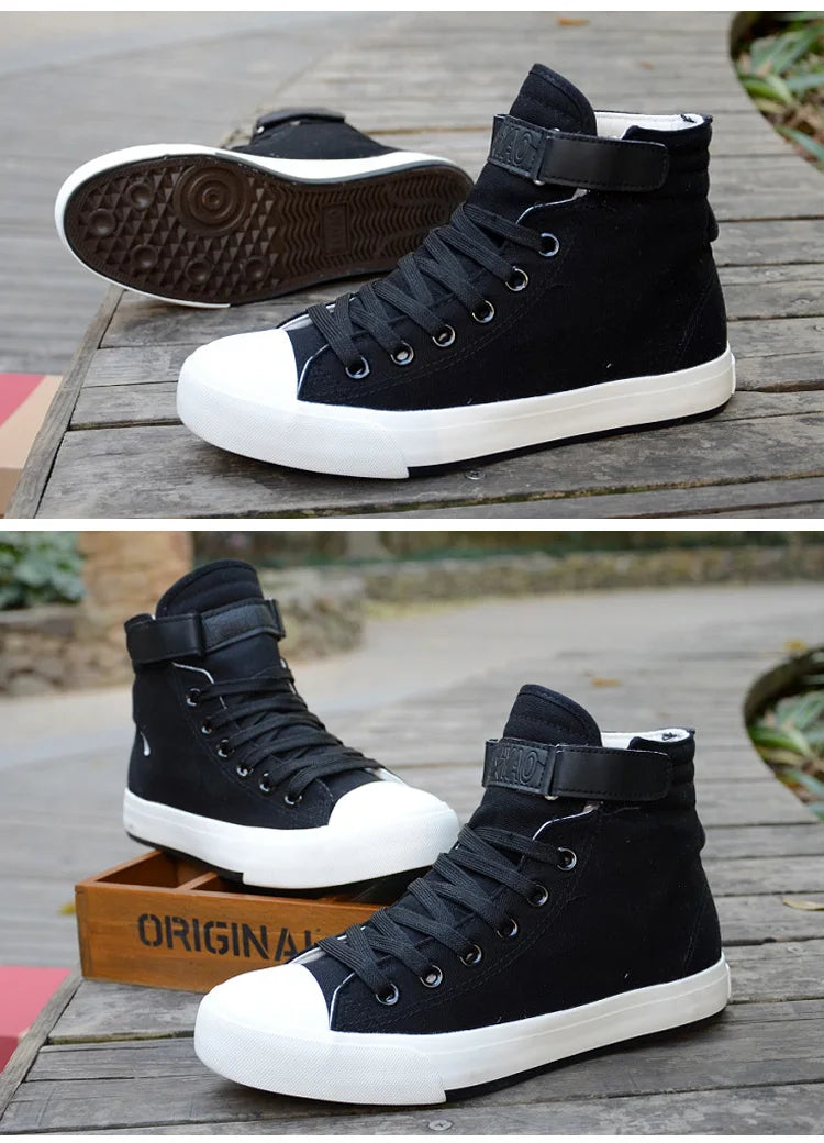 PureStep™ Men’s White High-Top Canvas Sneakers