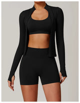 Seamless Women's Long Sleeve Yoga Jacket – Windproof Running Sports Top