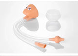 Nasal aspirator for infants designed with a cartoon pattern, made from silicone, ideal for babies aged 0-1 year.