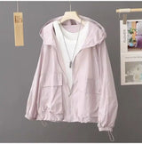 Women Lightweight Hooded Windbreaker