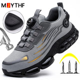 Men Rotating Button Steel Toe Safety Shoes