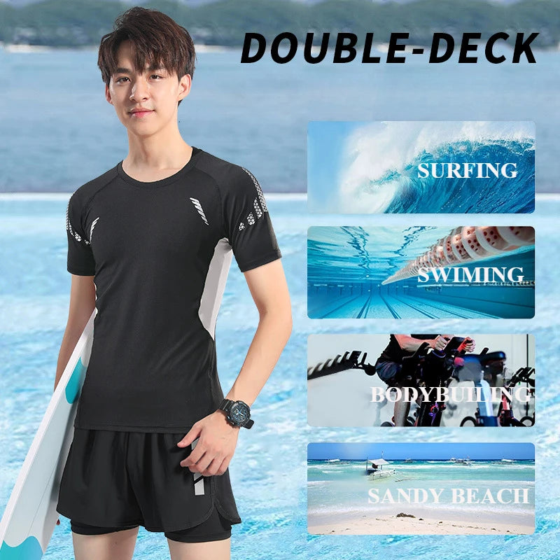 Men Swimwear Set Beach Surf Suit