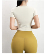 Women Compression T-Shirt Seamless Short Sleeve Gym Top