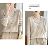 Women Merino Wool Cashmere Cardigan