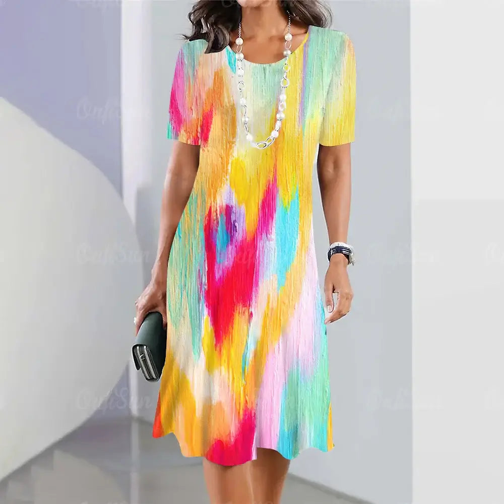 Travel Party Elegant Casual Loose Short Sleeve