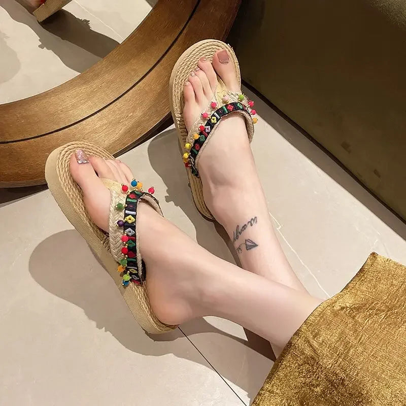 Women’s Low Heel Beach Sandals Non-Slip Slides