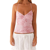 Lace Halter V-Neck Top