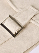 Elegant Woolen Belted Bomber Winter Coat