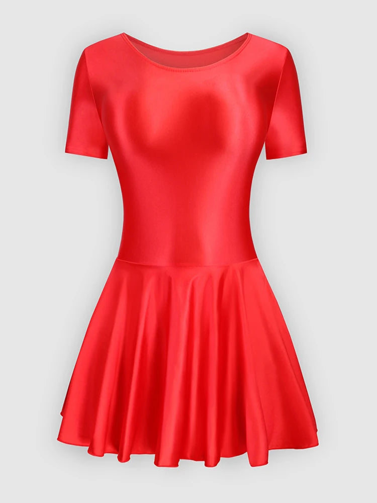 Women Satin Sports Ballet Skirt