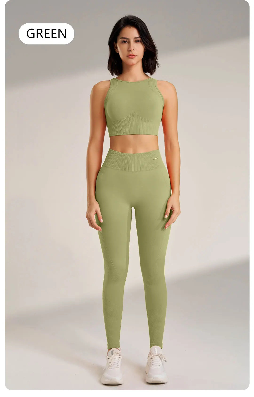 Women High Waist Leggings & Top Set