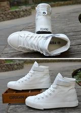 PureStep™ Men’s White High-Top Canvas Sneakers