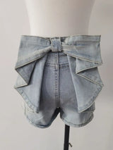 BowPop™ – Summer Hot Girl Denim Shorts (Hip Wrap, High Waist Fit)