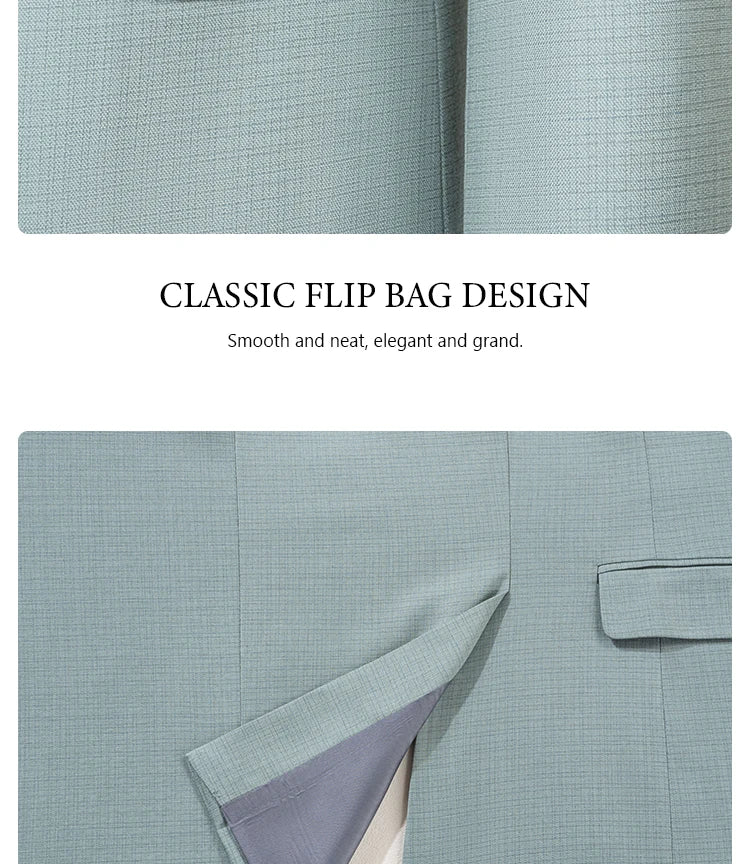 Men Slim Fit Green Summer Suit