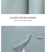 Men Slim Fit Green Summer Suit