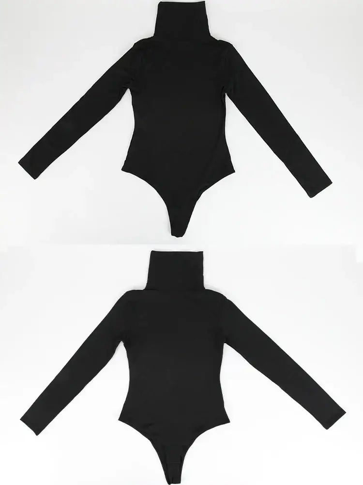 Women High Neck Long Sleeve Bodysuit