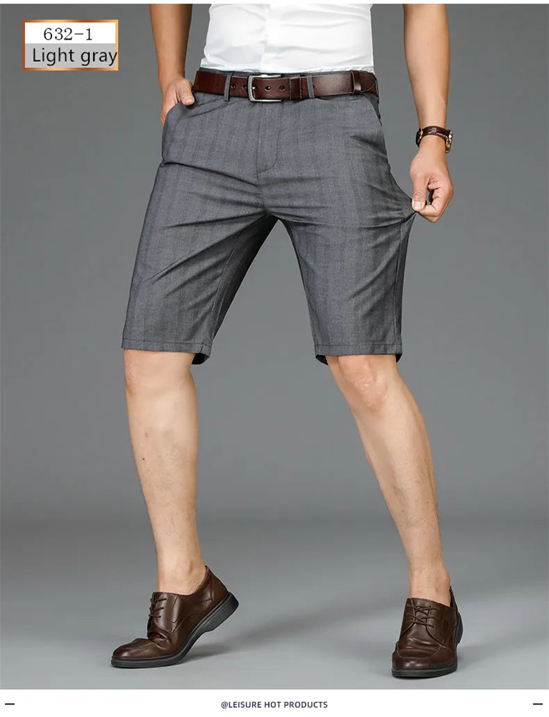 Men Striped Business Shorts