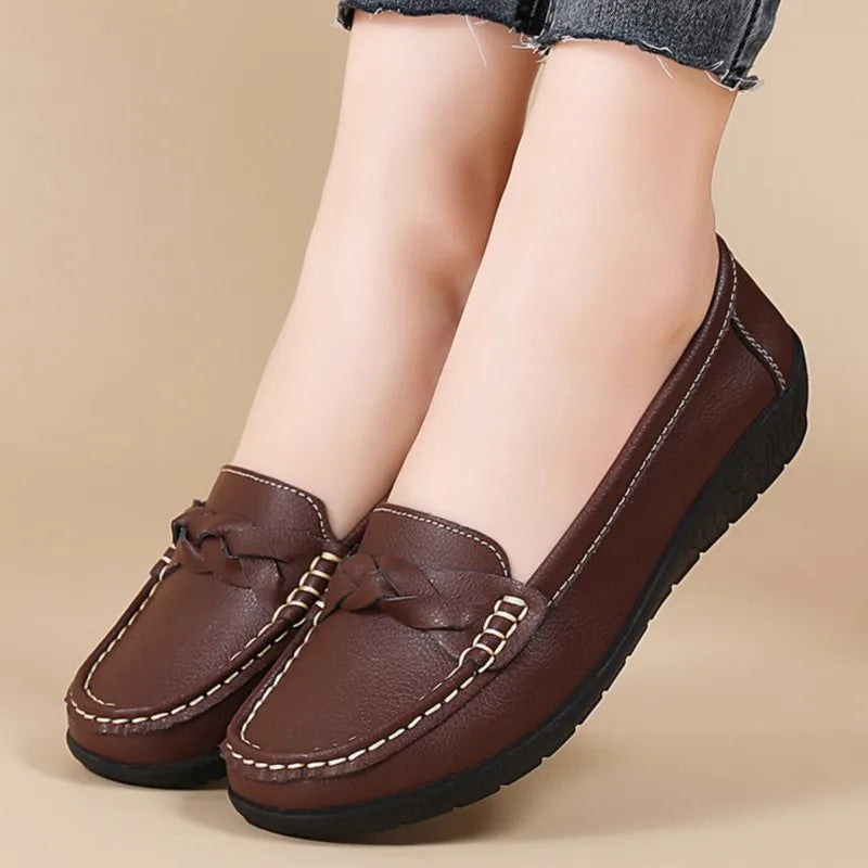 Women Leather Nurse Flats