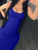 New Sleeveless Full Length Wrapped Women's Dresses