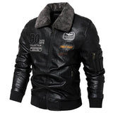 Men's Plus Size PU Motorcycle Suit – Fleece Jacket