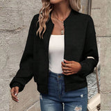 Casual Zipper Baseball Collar Women's Jacket