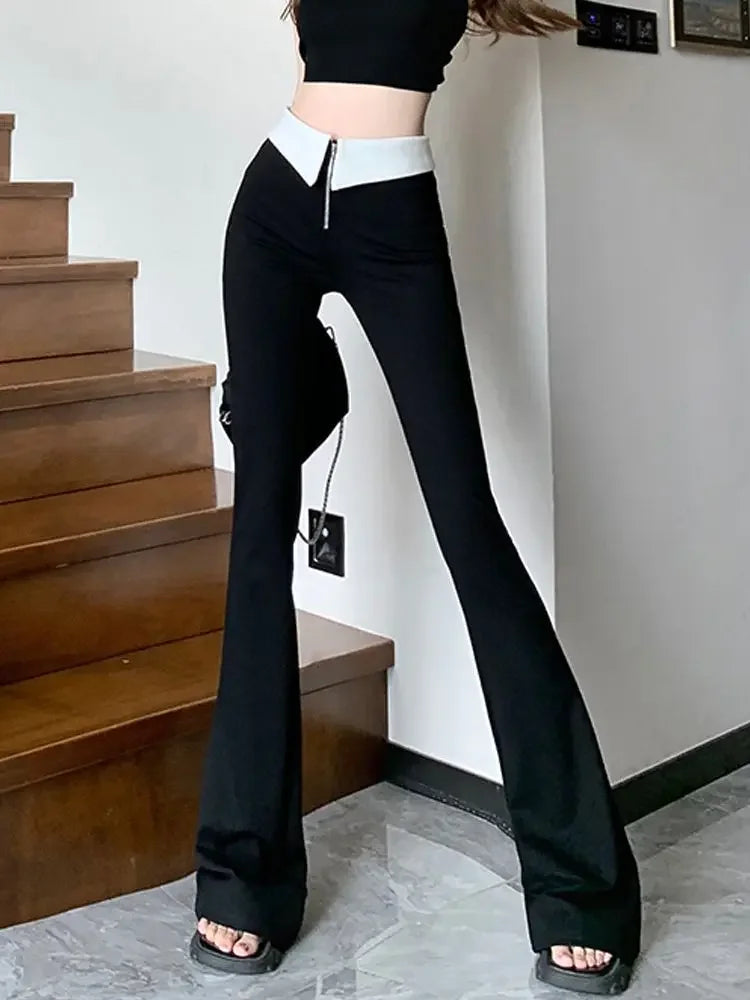 Women Flare Zipper Leggings